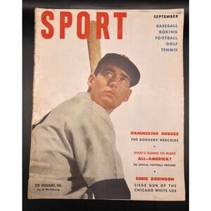 CLEAN 1951 Ted Williams Magazine Sport, Mickey Mantle Willie Mays Rookies MLB